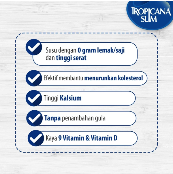 Nutrifood Tropicana Slim Skim Milk Fiber Pro Original 