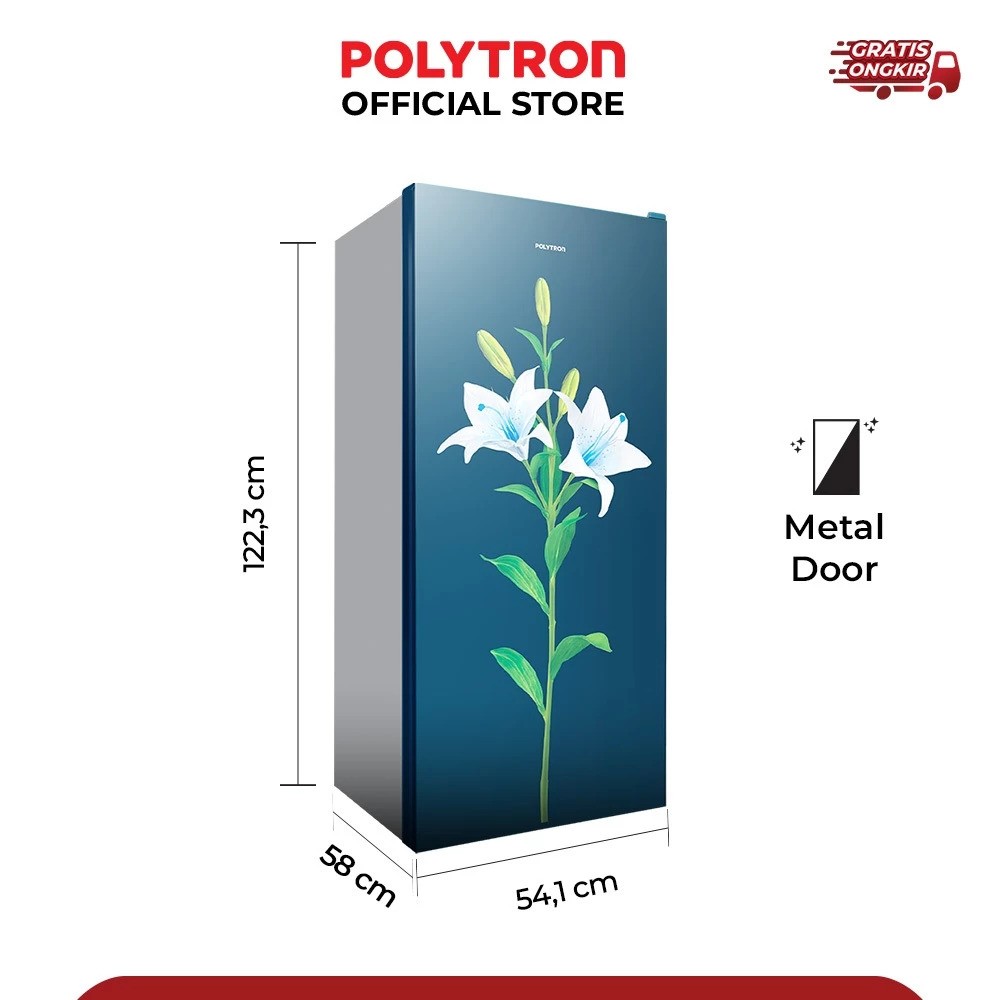 Hartono Istana Teknologi Polytron Kulkas 1 Pintu Metallic 180 Liter PRB 187PR