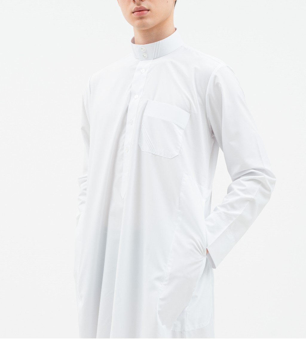 Al Haramain Indonesia Al Haramain Alrawda Gamis Pria Dewasa Slim Fit Premium Series Putih 1083