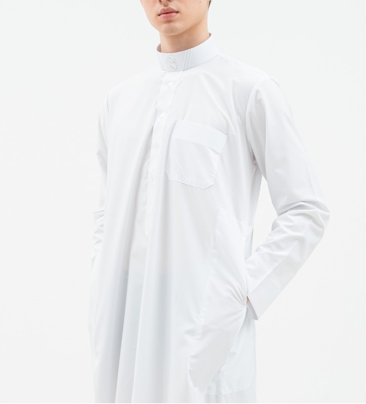 Al Haramain Alrawda Gamis Pria Dewasa Slim Fit Premium Series Putih 5