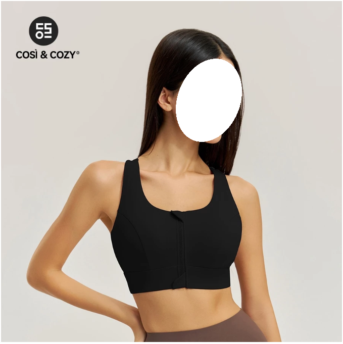 COSI COZY Zip Sport Bra Bahan Seamless Premium 