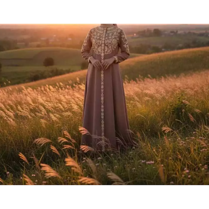Qiarinn Gamis Bordir Tuqba Swaroski