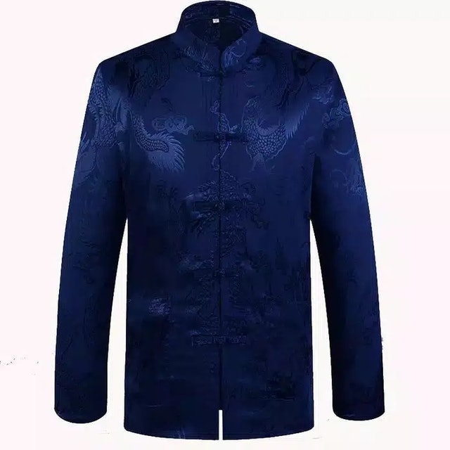 Cheongsam Pria Lengan Panjang Motif Naga