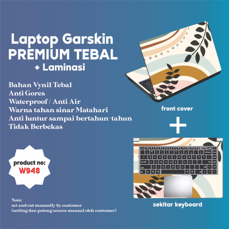 Stiker Laptop Garskin Laptop Anti Gores Memphis Brown Nude