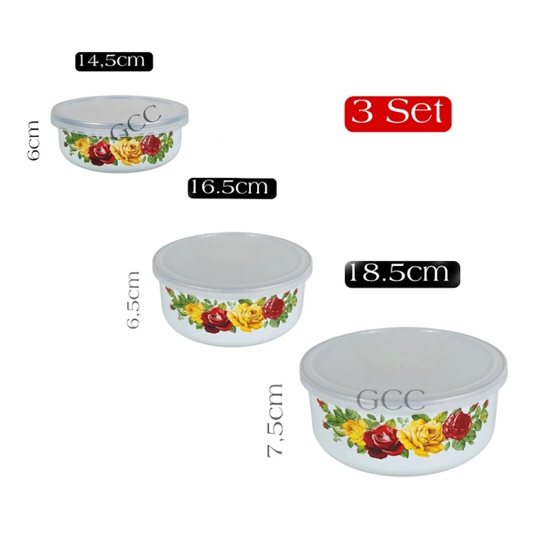 Maspion Mangkok Jadul Enamel Motif Bunga 3