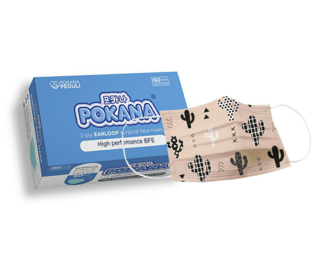 3-ply Adult Earloop Surgical Face Mask Motif Kaktus