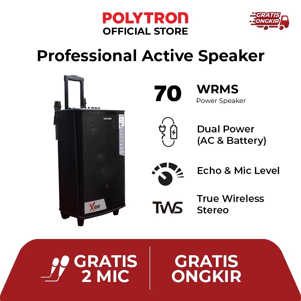 POLYTRON Polytron Speaker Aktif Portable PAS PRO10F7