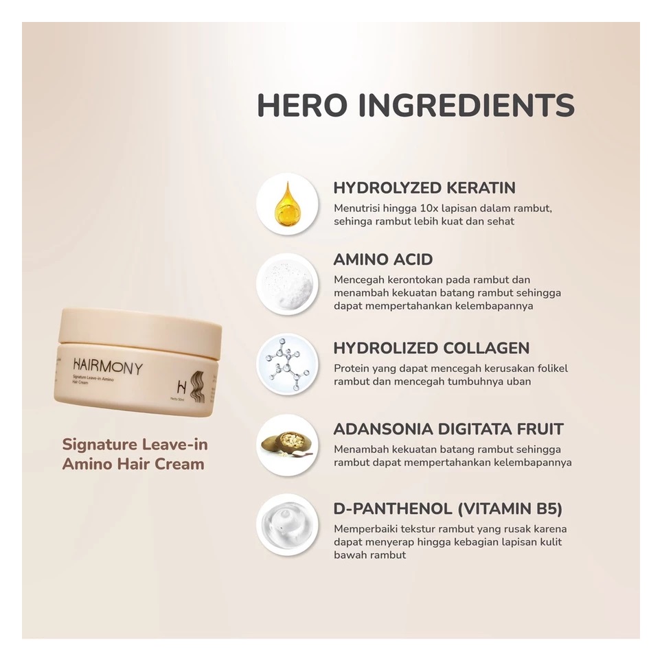 Megah Cantika Indonesia Hairmony Signature Leave-in Amino Hair Cream