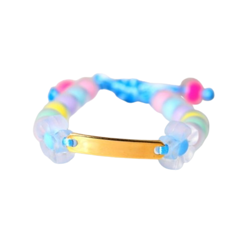 Gelang Tali Dewasa Candypop Plat Panjang Emas Custom Tulisan