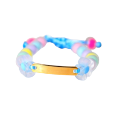 Gelang Tali Dewasa Candypop Plat Panjang Emas Custom Tulisan