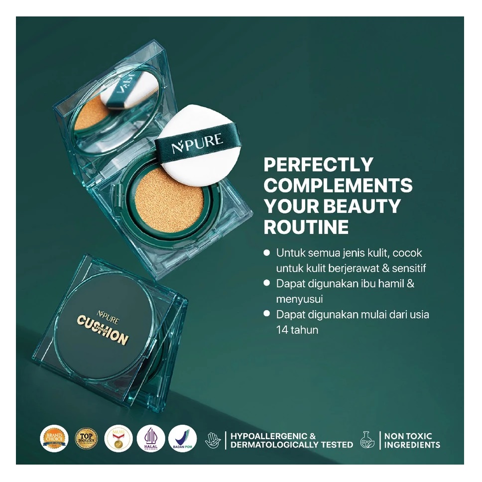 Penta Natural Kosmetindo N'PURE Centella Asiatica Flawless Matte Power Cushion Banana