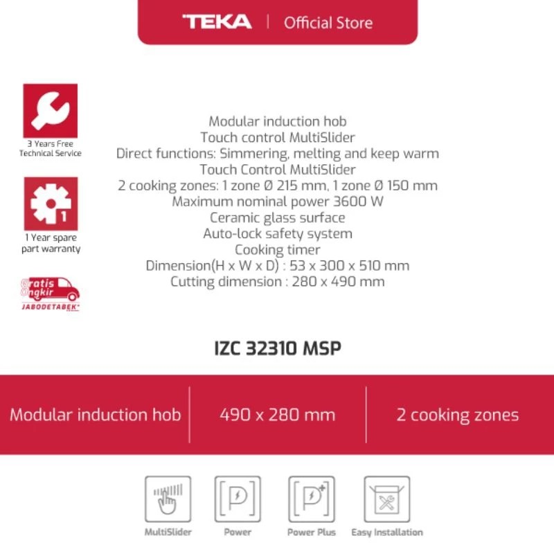 Teka Group Teka Kompor Tanam Induksi  IZC 32310 MSP BK
