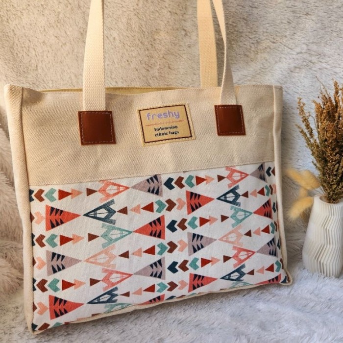 Freshy Freshy Tote Bag Kanvas Resleting