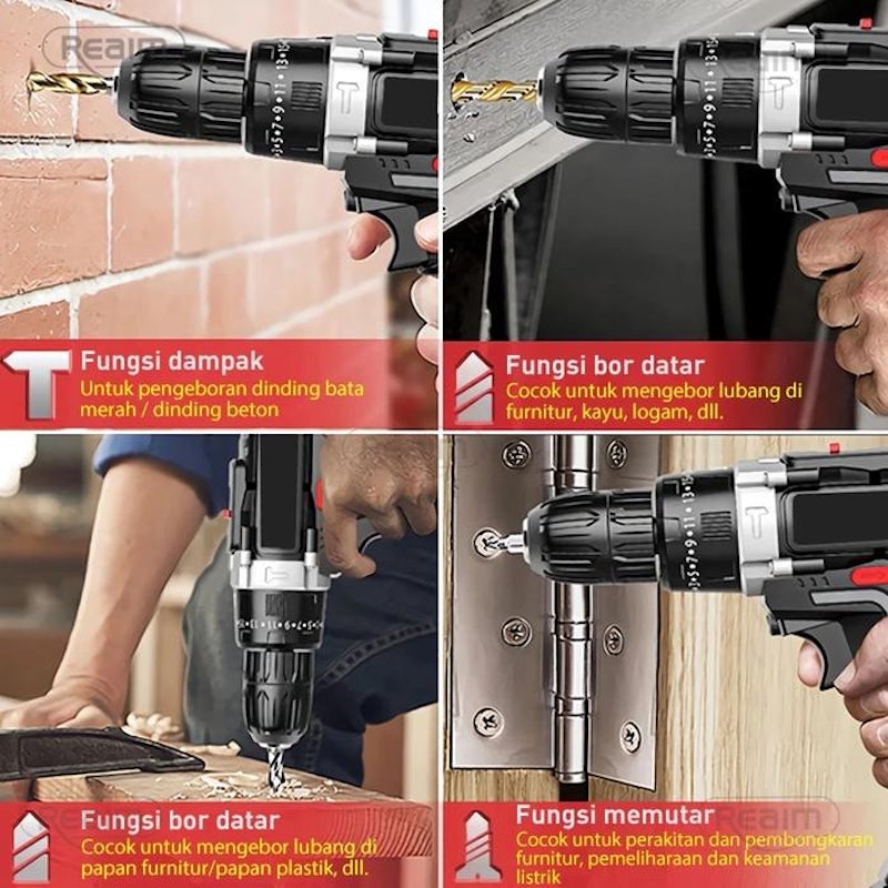 Reaim Cordless Electric Drill 298V 4