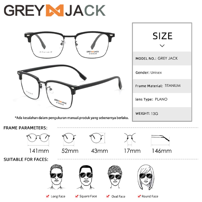 Grey Jack Frame Kotak Black Silver 5