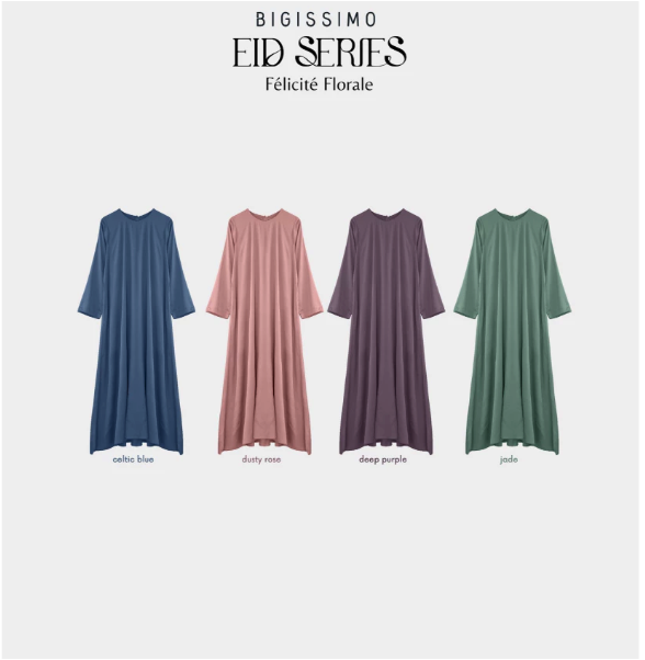 Bigissimo Bigissimo Eid Raya Series Petunia Royal Silk Basic Dress
