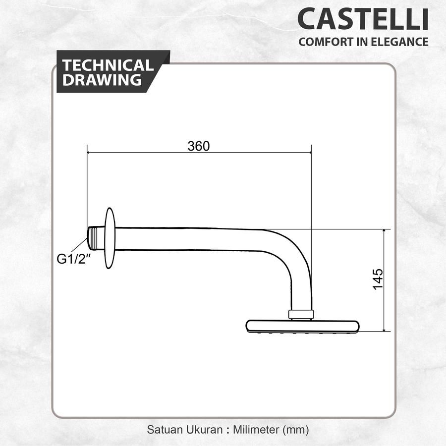  Castelli Round Rain Head Shower Set 1456052