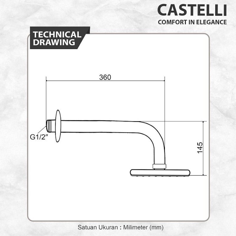 Castelli Round Rain Head Shower Set 4