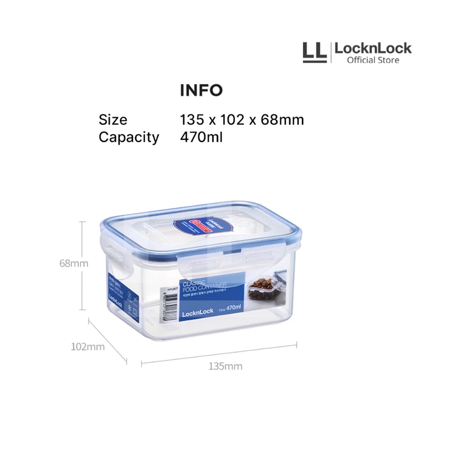 LOCK&LOCK INDONESIA LocknLock Classic Gift Set Special Rectangular 5Pcs  HPL815SG5