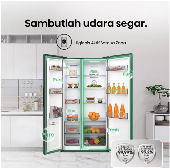 Hisense International Indonesia Hisense Kulkas Side by Side 566L RS708N4IWPU