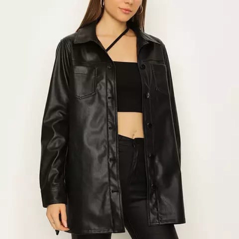 Leather Jacket Mode Kameja Tali Pinggang 4