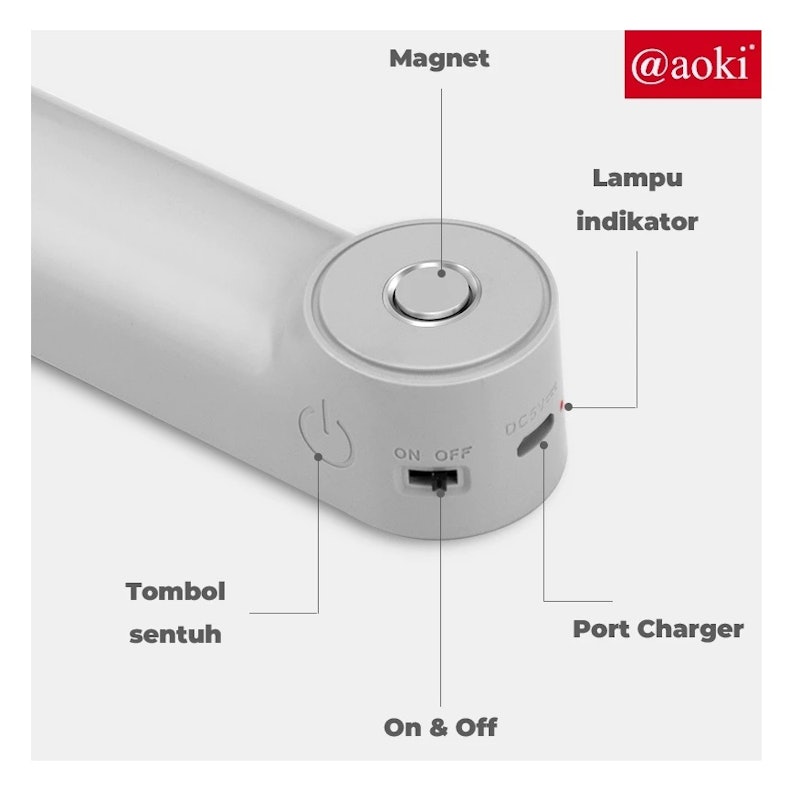 AOKI Lampu LED Magnet Dinding 5