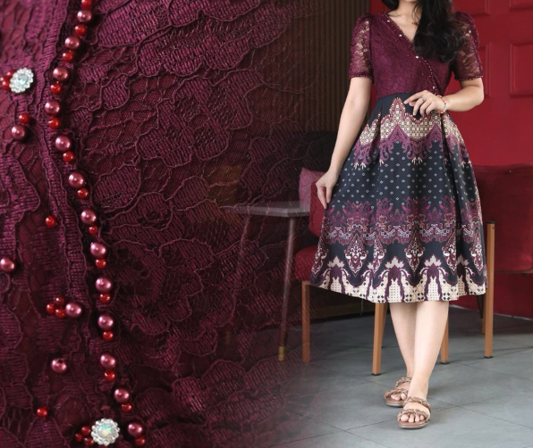  Casandra Dress Brukat Mix Batik