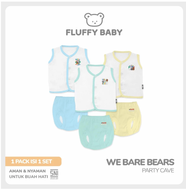 Sarana Mega Fortuna Fluffy Setelan Kutung Pendek We Bare Bears