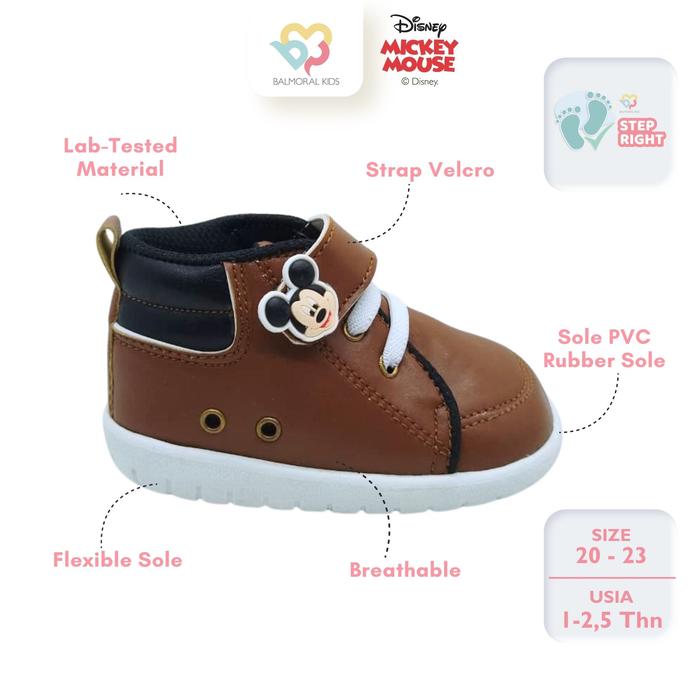 Balmoral Kids Sepatu Cicit Boys Disney Mickey 3