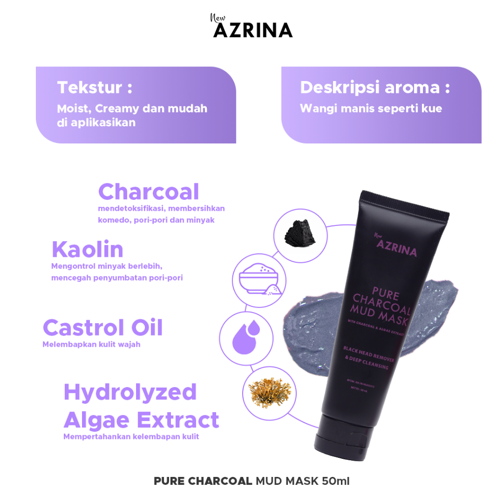 Azrina Pure Charcoal Mud Mask