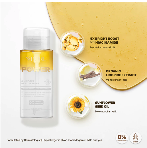 Penta Natural Kosmetindo N'PURE Power Oil-Infused Micellar Water