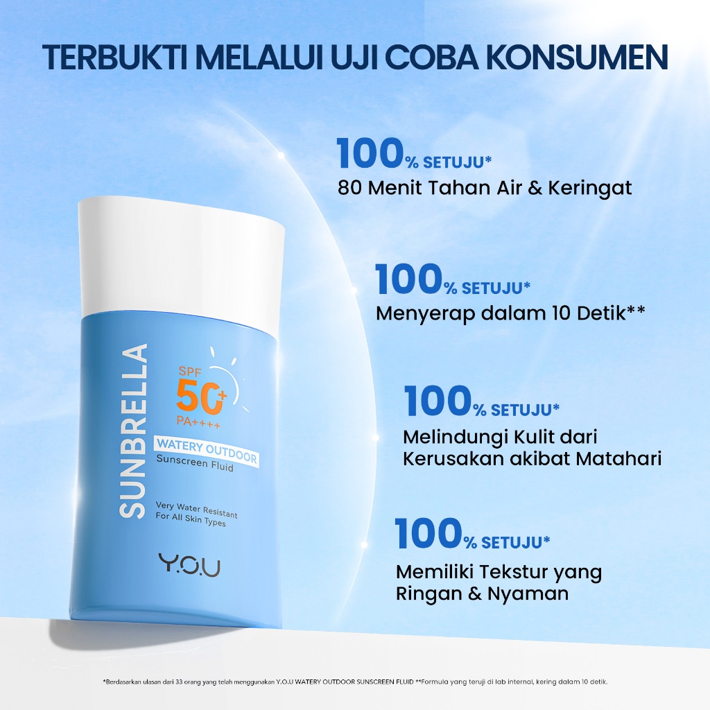 HEBE Beauty Style Y.O.U SUNBRELLA Watery Outdoor Sunscreen Fluid SPF 50+ PA++++