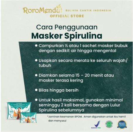 Roro Mendut  Masker Spirulina