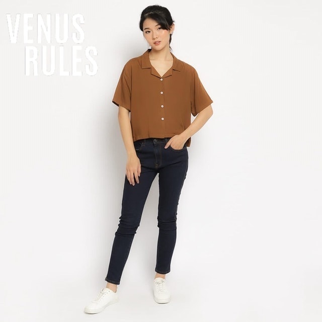 Venus Rules Malibu Shirt Kemeja Crop Top