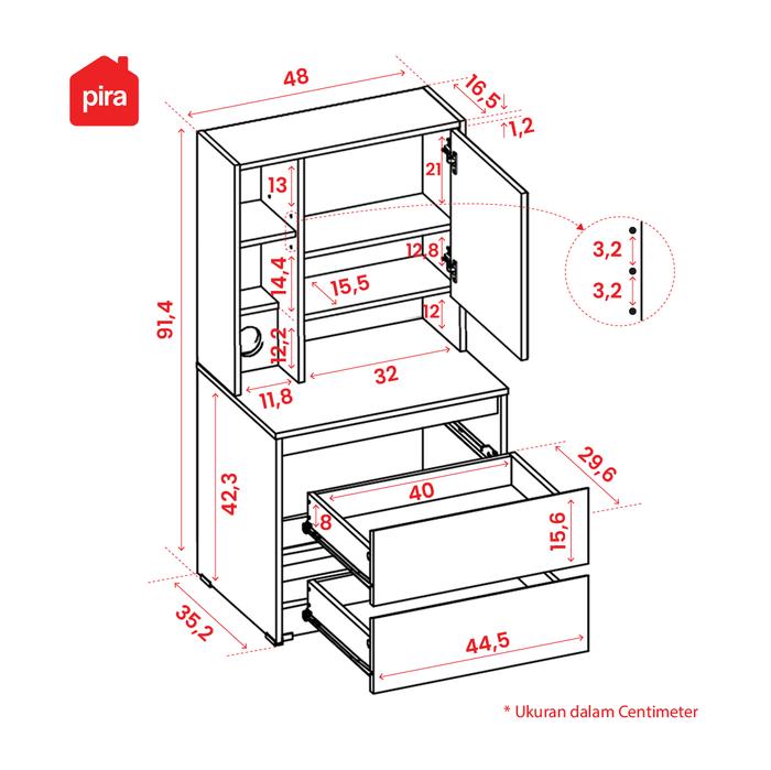 Pira Home Pira Metropolis Hiro NSDS Meja Rias Lesehan