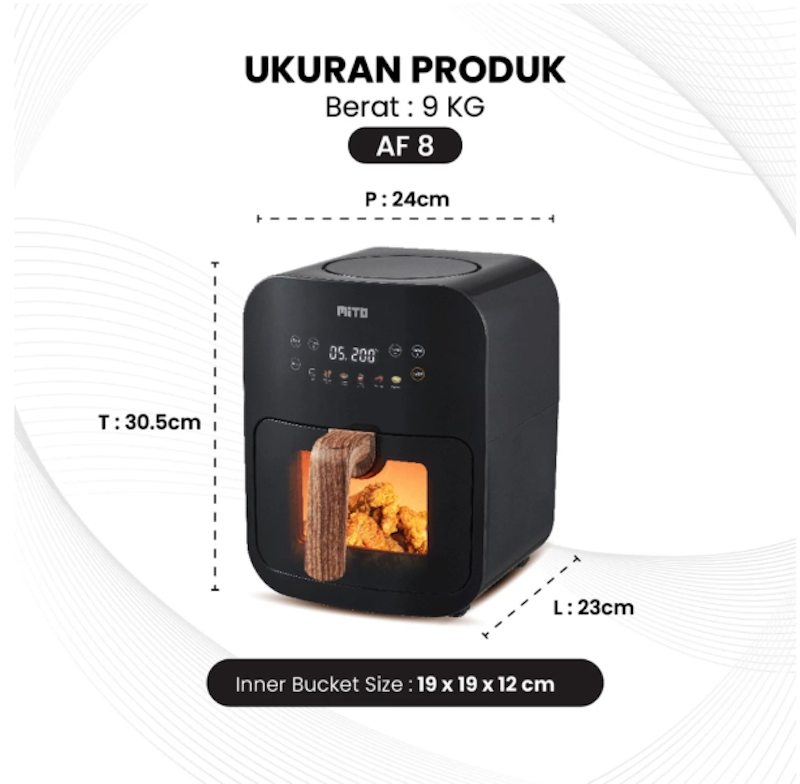MITO Air Fryer Crystal Series AF8
