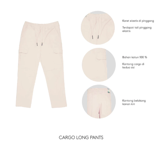 Malibu Clothing Malibu Cargo Long Pants Seri 1  MLPJ 03 White