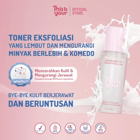 This Is Your This is Your Clarifying Toner Smooth & Clear Skin Gentle Exfoliating Toner 