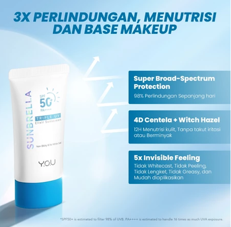 HEBE Beauty Style Y.O.U Sunbrella Triple UV Elixir Sunscreen SPF 50+ PA++++