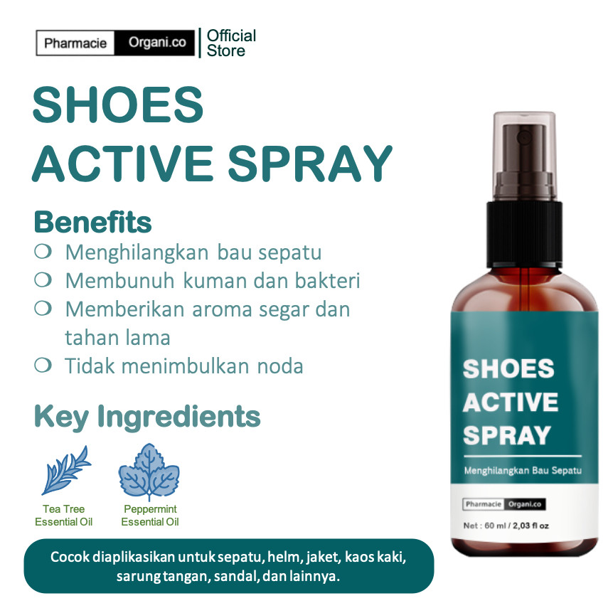 Anvita Pharma Indonesia Pharmacie Organi.co Shoes Active Spray
