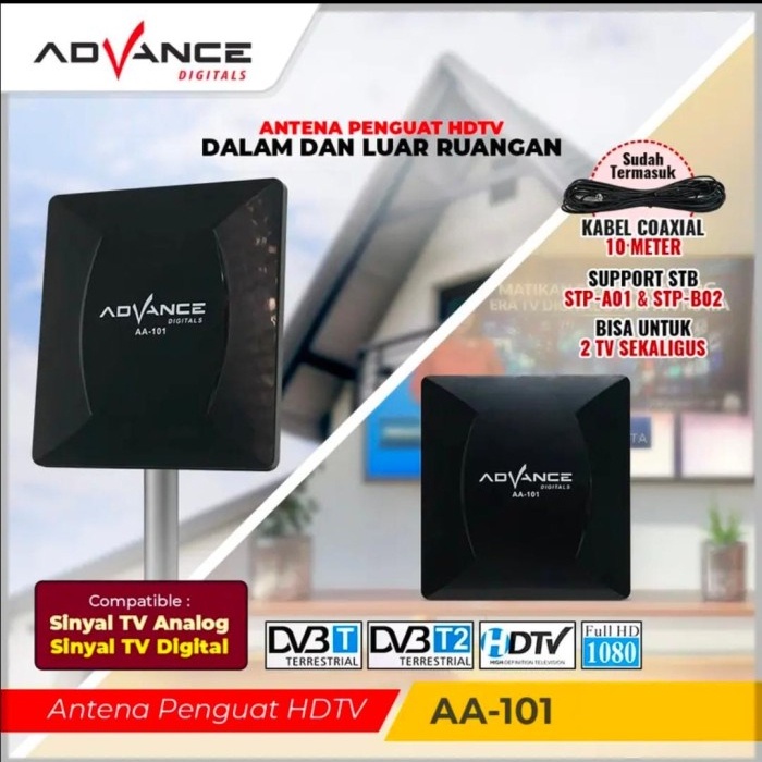 Advance Digitals Advance Antena Penguat HDTV Dalam dan Luar Ruangan AA-101