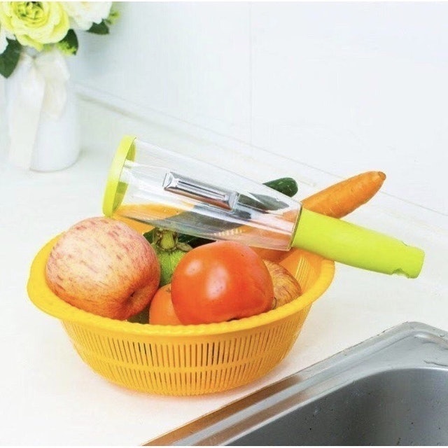 Peeler Buah & Sayur dengan Tabung Sampah