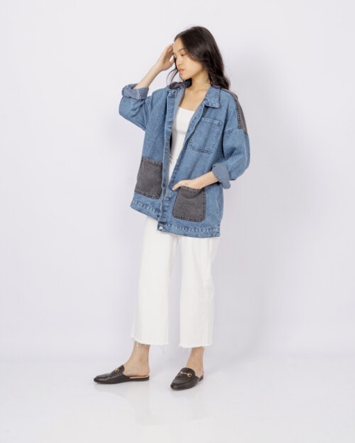 This Is April  Kayden Oversize Jackets Denim 179501