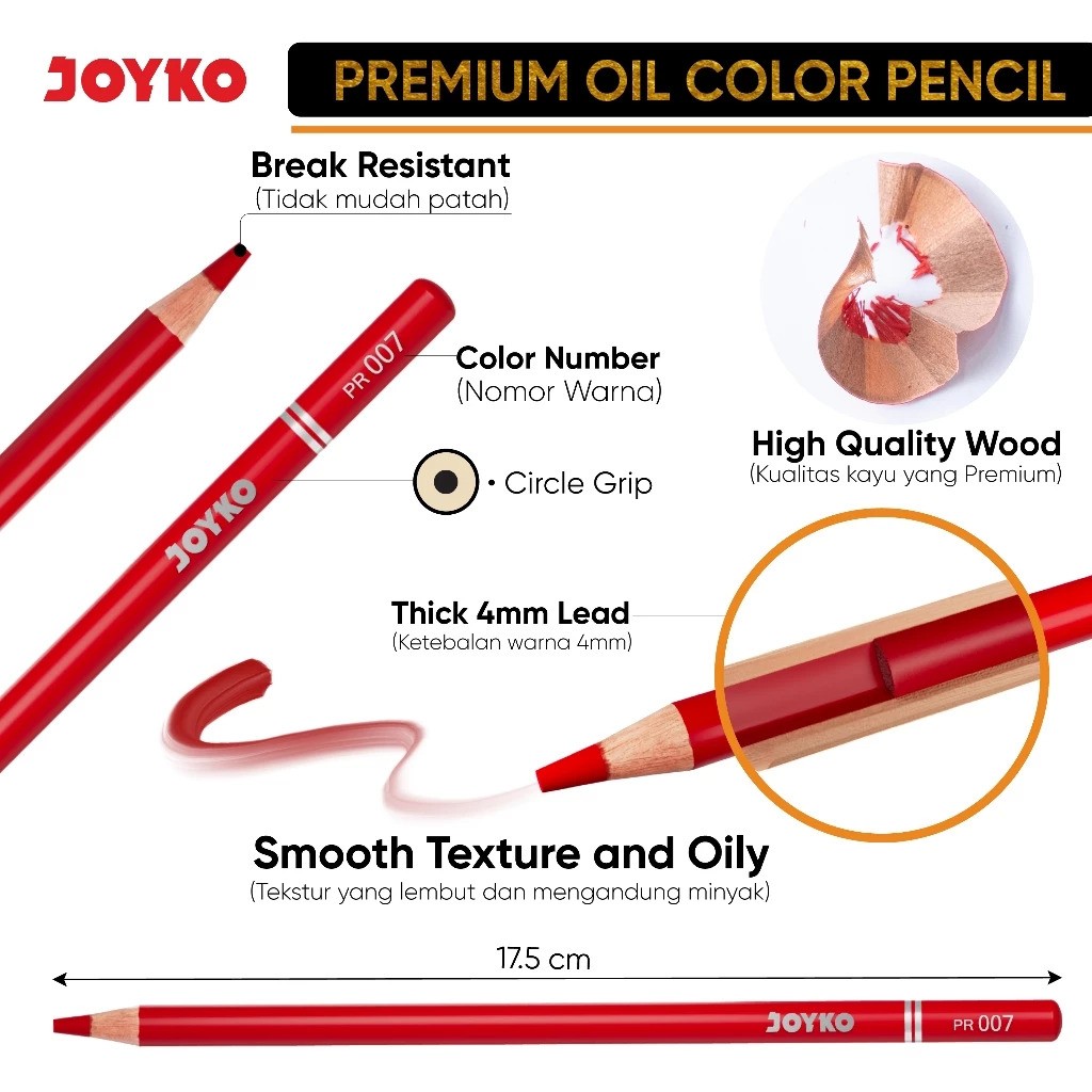 Joyko Premium Oil Color Pencil 3