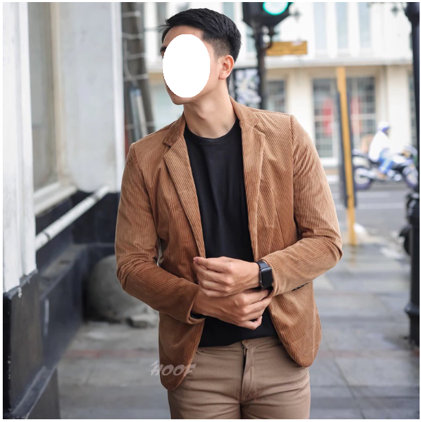 HOOF  HOOF Jas Blazer Pria Corduroy