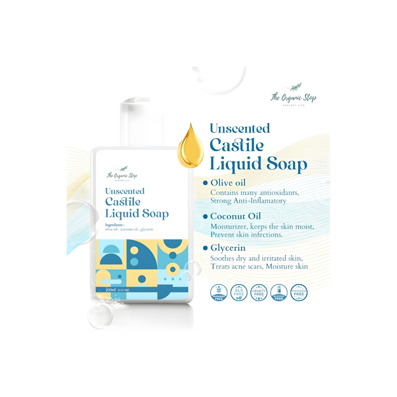 The Organic Stop Unscented Castile Liquid Soap 1