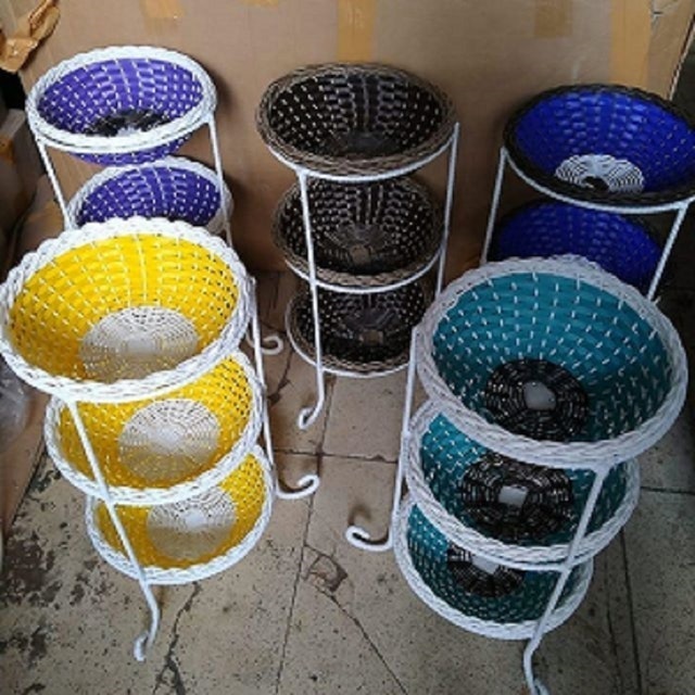  Rak Bawang Besi Rotan Sintetis