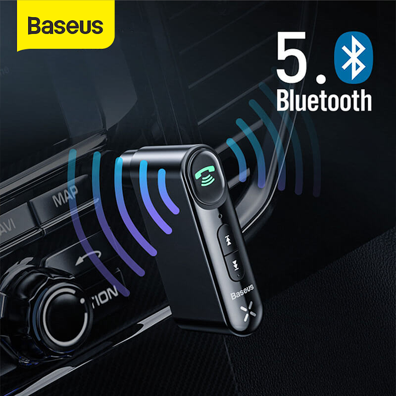 Baseus Car Bluetooth Receiver Aux 3.5MM Wireless Audio Receiver BS-BK-WXQY-BK