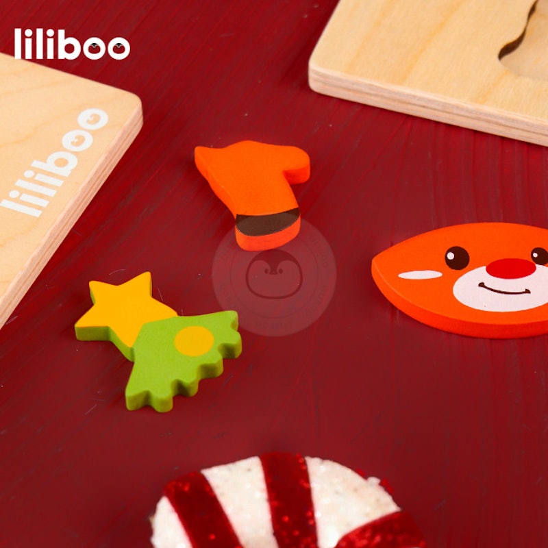 LILIBOO MERRY Puzzle Balok Kayu Natal 3 Set 4