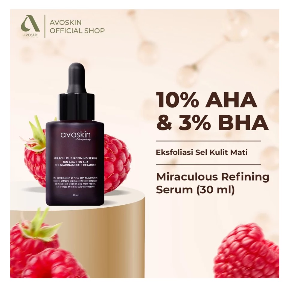AVO Innovation Technology Avoskin Miraculous Refining Serum 10% AHA + 3 BHA + 2% Niacinamide + Ceramide